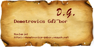 Demetrovics Gábor névjegykártya